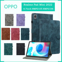 สำหรับ OPPO แผ่น Realme Mini 8.7นิ้ว2022ฝาครอบป้องกันแท็บเล็ต3D นูนน่ารักเสือ Moe Tiger Realme Pad Mini 8.7 RMP2105 RMP2106แฟชั่นยืนชุดคุณภาพสูงกระเป๋าเงินพับเปิดปิดสำหรับ OPPO Realme เคส