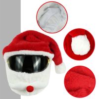 Motorcycle Helmet Cover Christmas Hat Plush Handmade Cute Helmet Cover Christmas Style Festive Touch Helmet Hood Sleeve