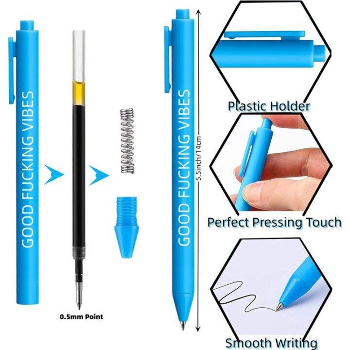 ปากกาคำสาบานประจำวัน22ชิ้นปากกาแปลกใหม่ปากกาคำที่สกปรกสำหรับแต่ละวันในแต่ละสัปดาห์ตลกของขวัญ