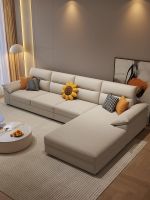 ✢∋ New style fabric simple modern no-wash technology cloth latex living room concubine large apartment combination