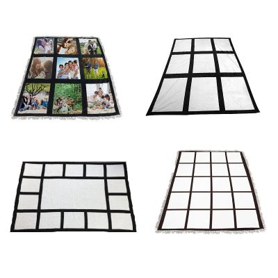 2021Blank Sublimation Blanket Sublimated 9 and 15 Square Grid Checkered Panels Flannel Blankets Heat Thermal Transfer Warm Cover