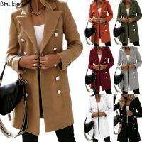 [COD] Lapel Trench Coat Sleeve Mid-length Jacket Outerwear Casacos De Inverno Feminino Jaqueta