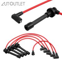 AUTOUTLET 5Pcs Car Spark Plug Wires 92/78/67/57/48 cm Set For Honda Accord Civic Auto Replacement Spark Plug Cable Silicone Boot