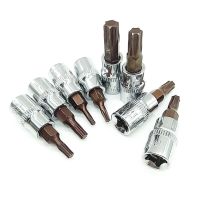 1 buah mata obeng Torx 1/4 inci kunci soket Ratchet peralatan tangan adaptor T8 T10 T15 T20 T25 T27 T30 T40