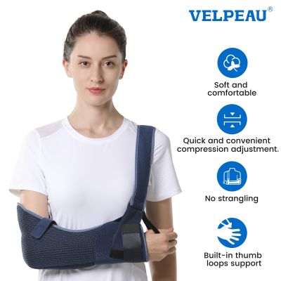 VELPEAU Arm Sling Immobilizer for Hand Injury Or Dislocated Rotator Cuff Support Medical Arm Sling Comfortable For Sleeping