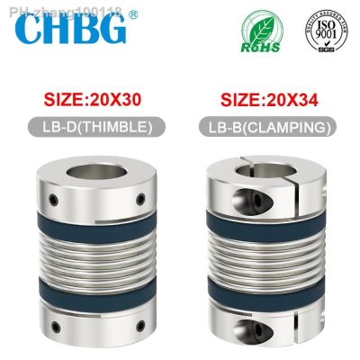 Shaft Coupling CHBG LB D20L30/34 Bellows Flexible Motor Coupler CNC Aluminium High Elasticity Universal Joint 3D Printer Cardan