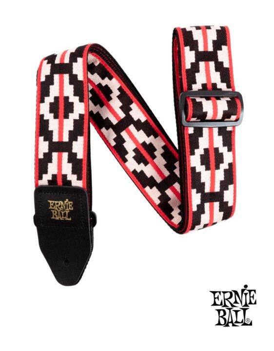 ernie-ball-p05322-ristra-red-jacquard-strap-สายสะพายกีตาร์-3in1-ลวดลายศิลปะ-สำหรับกีตาร์โปร่ง-กีตาร์ไฟฟ้า-กีตาร์เบส-รุ่น-classic-jacquard-made-in-canada