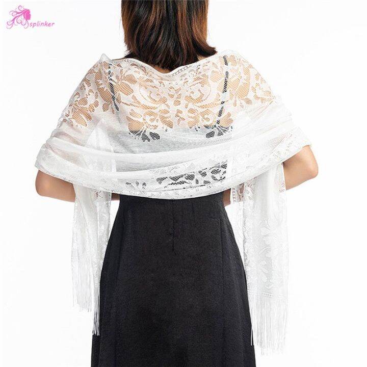 sl-women-elegant-wedding-tassel-shawl-female-pure-color-hollow-lace-mesh-yarn-temperament-evening-scarf