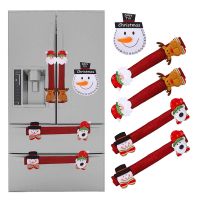 4 Pcs Christmas Fridge Door Handle Covers Set &amp; 1 Pcs Snowman Fridge Decal, Oven Microwave Dishwasher Door Handle Covers