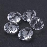 10pc  Faceted Rondelle Clear Transparent Acrylic Beads for Chunky Necklaces about 20mm in diameter 14mm thick hole: 3mm