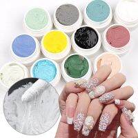 12pcs Gypsum Nail Art Gel 3D Embossed Painting Plaster Glue Winter Sweater Hybrid Varnishes Manicure Statue Lacquer Decor LYS44