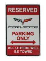 WholesaleSarong Reserved Corvette Parking Only tin Metal Sign Garage Wall Decals Wall Plaque Pipe Fittings Accessories