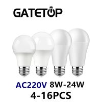 4-16ชิ้น LED ประหยัดพลังงานหลอดไฟ AC220V-240V พลังงานสูง8วัตต์-18วัตต์ B22 E27หลอดไฟ LED หลอดไฟโคมไฟสำหรับห้องนั่งเล่นสำหรับบ้าน