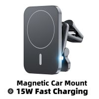 Carregador Sem Fio Magnético Qi Rápido, Ventilação De Carro, Suporte Do Telefone, Montagem Compatível Com Estojo Magjo Safe,12 13 Pro Max, 15W 2023สินค้าใหม่