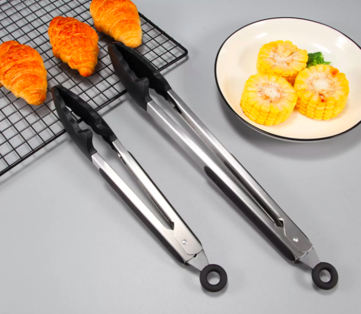 2pcs Premium Silicone Food Tongs Heat Resistant NonStick Kitchen Tongs