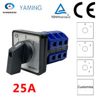 25A Changeover Rotary Cam Switch Three Postions 690V 3 Poles 12 Terminals Manual Selector Silver Contact YMW26-253