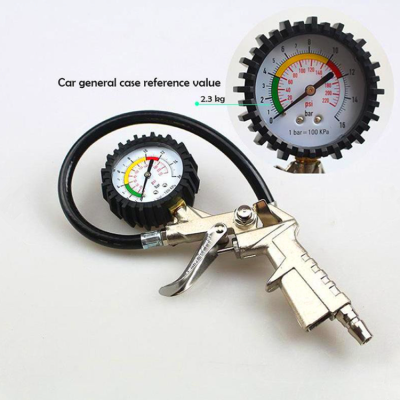 Inflator and Gauge Kit หัวเติมลมพร้อมเกจ์วัดลม อย่างดี หัวเติมลมรถยนต์ หัวเติมลมมอเตอร์ไซค์ ผลิตจากวัสดุคุณภาพ ทนทาน แข็งแรง