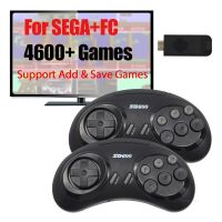 16บิต MD ย้อนยุควิดีโอเกมคอนโซลสำหรับ Sega Genesis 4พันเกมติดในตัว4600เกมควบคุมไร้สาย Gamepad เครื่องเล่นเกม