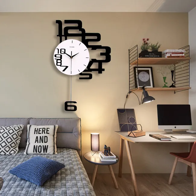 God's House】Swing Wall Clock Modern Design Nordic Style Living Room Wall  Clocks Home Decor Modern Creative Bedroom Silent Wall Clock | Lazada PH