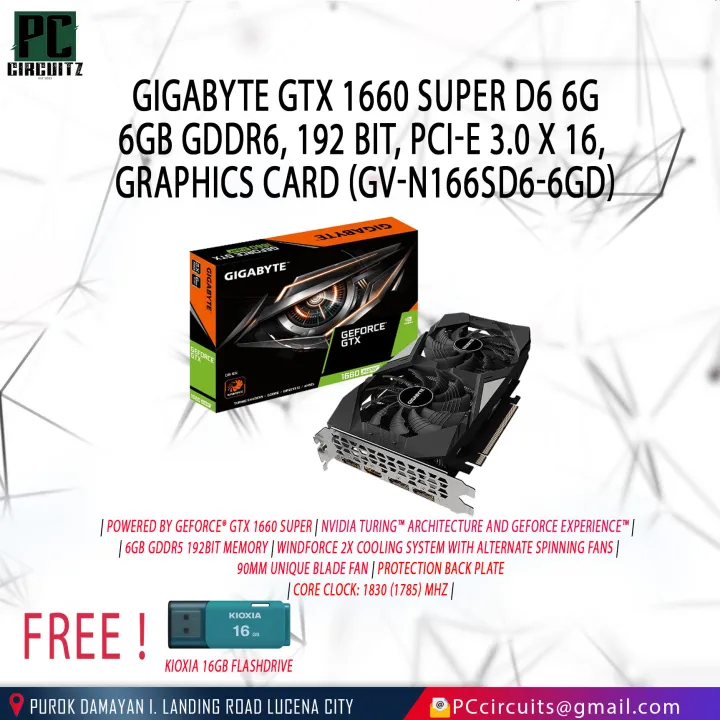 Gigabyte GeForce GTX 1660 Super D6 6G GV-N166SD6-6GD GRAPHICS CARD ...