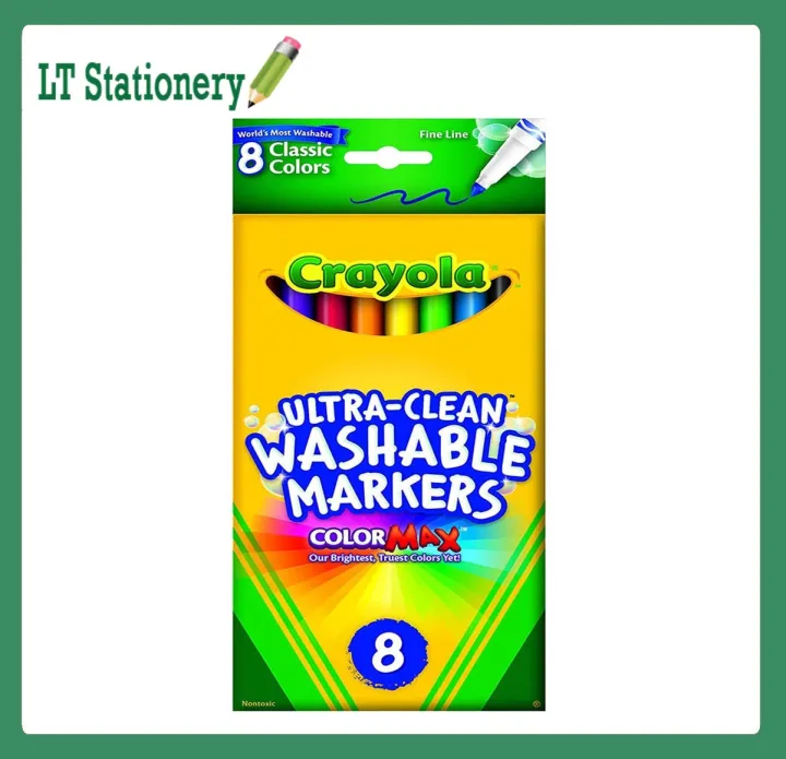 Crayola Washable Marker Set, 8Colors Fine Line Classic Colors Lazada PH