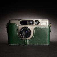 มือทำ Cowhide ซองหนังแท้ซองหนังเคสสำหรับ CONTAX T2 T3 Tix กระเป๋ากล้องกรณีกึ่งกรณีฐาน Shel