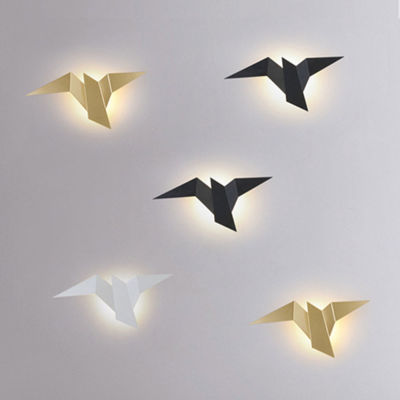 Modern LED Wall Lamp Nordic Iron Bird 2W Living Room Bedside Sconces Luminaire Bedroom Aisle Home Decor Stair Wall Light Fixture