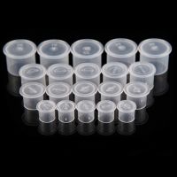 100/500/1000 PCS Clear Pigment Ink Cups Caps With Base Steady 6 Sizes Permanent Makeup Plastic Tattoo Ink Cups Container Holder