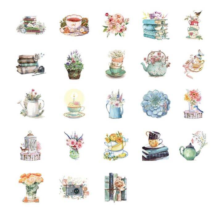 mr-paper-1-style-46pcs-box-vintage-plant-sticker-creative-beauty-flower-hand-account-material-decorative-stationery-sticker