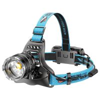 ไฟฉายแรงสูงซูม ไฟฉายแบบชาร์จไฟได้ Smiling Shark Powerful Sensor Headlamp 18650 Battery 2000LM P70 Zoom Rechargeable Fishing Headlight for Hiking, Emergencyไฟฉายความสว่างสูง