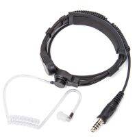 Telescopic Heavy Duty Throat Vibration Earphone Headset Mic Headphone NATO Plug for Walkie Talkie Radio