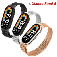 สายคล้องแบบ Milanese สำหรับสาย Xiaomi Mi 8 NFC สายสเตนเลสแบบปลดออกได้อย่างรวดเร็วสร้อยข้อมือ Miband8แกน Mi Band 8อุปกรณ์เสริม