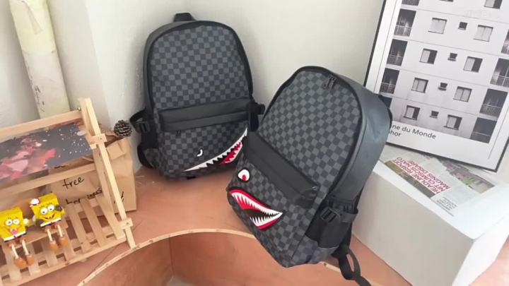 European And American Fashion Plaid Travel Backpack Computer Bag