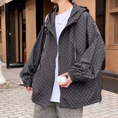 [Free ship] 2022 summer new mens coat breathable sun protection trendy brand loose ultra-thin jacket skin
