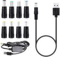 อะแดปเตอร์8ขั้วต่อ USB กับสายไฟ DC และ USB ตัวแปลง5V เป็น DC 12V ตัวแปลงเพิ่มแรงดันไฟฟ้าสายไฟ