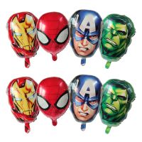 4pcs 18inch Spiderman Captain America Hulk Iron Man Head Foil Balloons The Avengers balloons birthday party Decor hero toys Balloons
