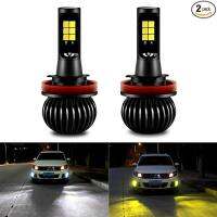 Newest Dual Color Change LED Car Fog Light Bulb Styling Source 20W H3 H7 H8 H11 9005 HB3 9006 HB4 H27 880 Front Fog Lamps 12v