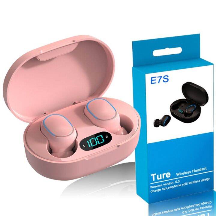 Wireless headphones Bluetooth 5.0 TWS E7S HiFi stereo mini earbuds with ...