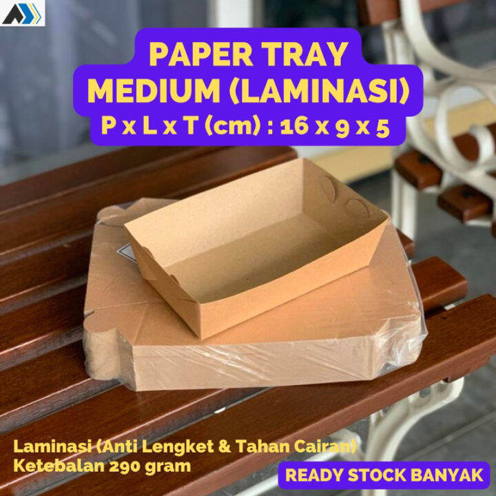 Paper Tray Makanan Laminasi Paper Food Tray Nampan Kertas M