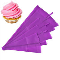 4PCS/SET Purple Silicone TPU Piping Reusable Icing Piping Cream Pastry Bag Cake DIY Fondant Sugarcraft Hanging Bags