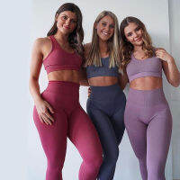 2Pcsset Seamless Yoga Sets Women Gym Sports Set Elastic Sports +Seamless Hight Waist Leggings Sportswear Workout Set Women