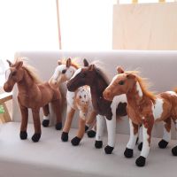 【ของเล่นตุ๊กตา】 30cm 40cm Simulation Horse Plush Toys Cute Staffed Animal Zebra Doll Soft Realistic Horse Toy Kids Birthday Gift Home Decoration