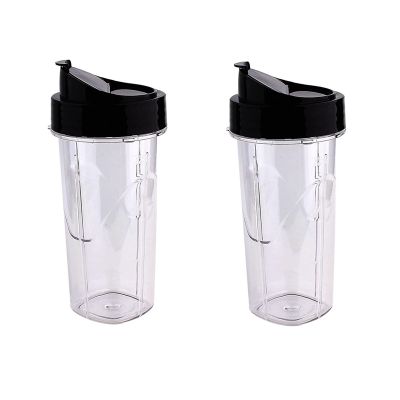 2 Pack Replacement 24Oz Blender Cup with Flip Top to Go Lid, Compatible for Oster Pro 1200W Blenders Accessories