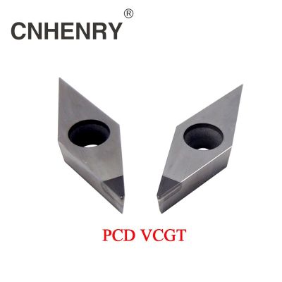 เม็ดมีดกลึง PCD 2 ชิ้น VCGT110301/02/04/08 CNC PCD เม็ดมีดเพชรคาร์ไบด์มิลลิ่งแทรก CNC Inserts