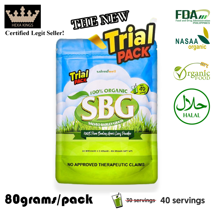 Salveo Barley Grass Trial pack, in a jar and 70 capsules per box, 100