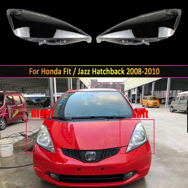 สำหรับฮอนด้าฟิตเลนส์ไฟหน้า-แจ๊สแฮทช์แบค2008-2009-2010ไฟหน้าที่เปลี่ยนฝาครอบไฟรถยนต์ด้านหน้าเปลือกอัตโนมัติ