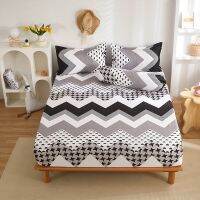 【CW】 3pcs Fitted Sheet Set Print Elastic Bed King Size Bottom With Pillowcase cubre colchon