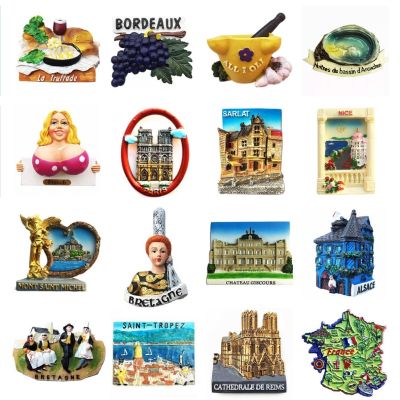 France Bordeaux Cathedrale De Reims Tourist Souvenir Fridge Magnets Decoration Articles Handicraft Magnetic Refrigerator Gifts