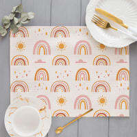 โบฮีเมียน D REAM Catcher Placemat Boho สายรุ้งตกแต่งห้องครัวผ้าฝ้ายผ้าลินินโต๊ะรับประทานอาหารเสื่อรถไฟเหาะ Pad ชามถ้วยกาแฟผ้าปูโต๊ะ