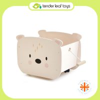 Tender Leaf Toys เฟอร์นิเจอร์เด็ก เฟอร์นิเจอร์ไม้ รถลากของเล่นหมีน้อย Pull Along Bear Cart